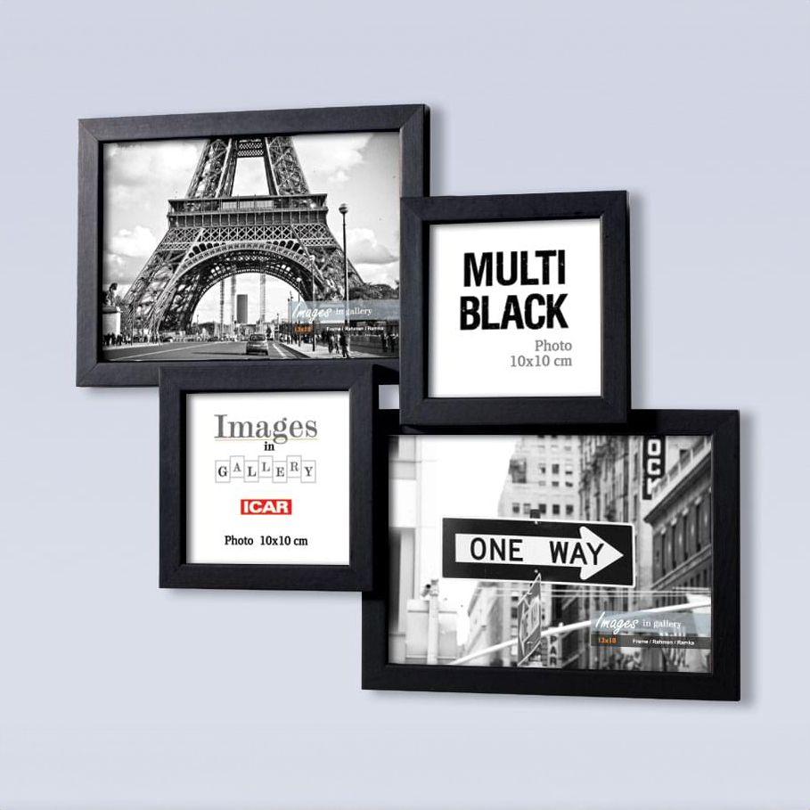 Holzrahmen Galerie MULTI BLACK 43 2 schwarz